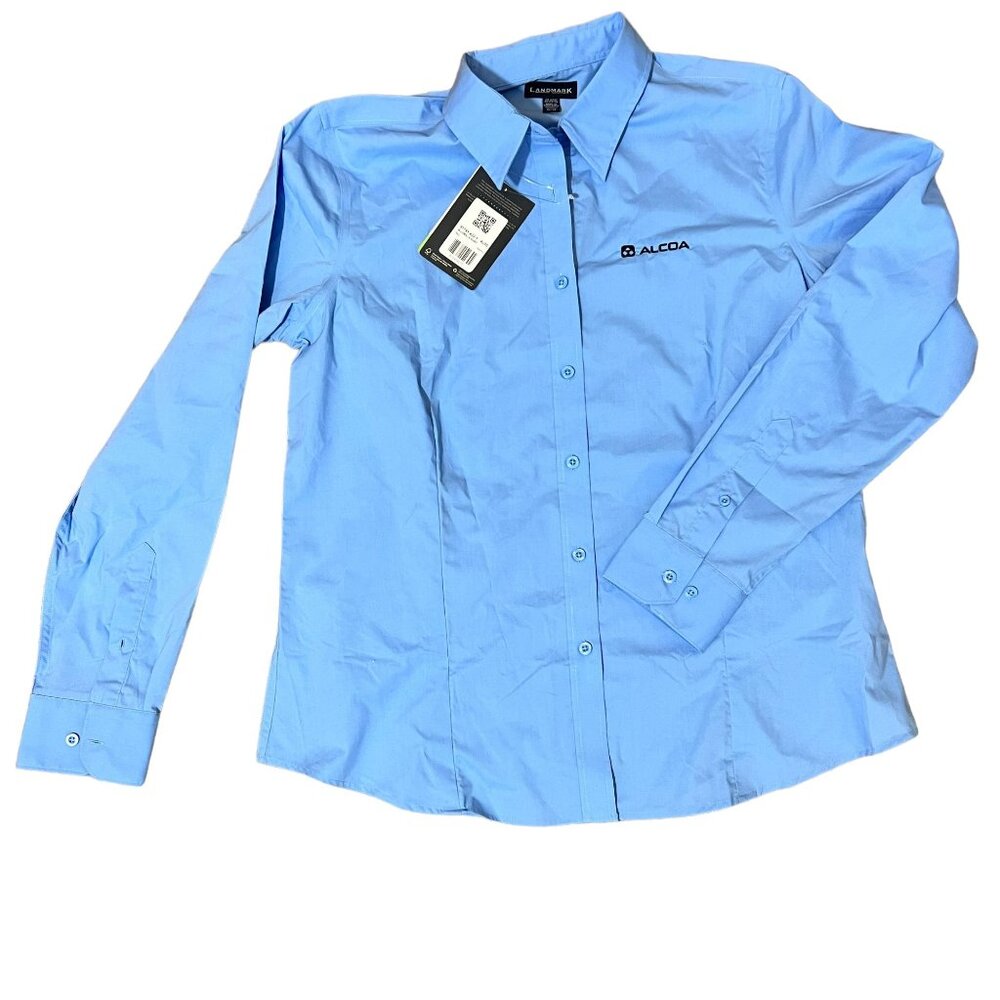 LANDMARK Alcoa Logo Women's Dress Button Down NWT  ....
